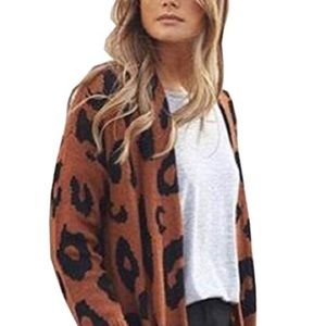 Long leopard sweater